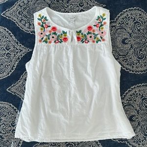 J Crew White Linen Top